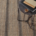 Dash & Albert Arbor Handwoven Jute Rug, 10 X 14 Feet, Black Stripe Pattern