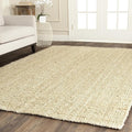 SAFAVIEH Natural Fiber Collection Area Rug - 6' x 9', Ivory, Handmade Farmhouse Jute, Ideal for High Traffic Areas in Living Room, Bedroom (NF730A)