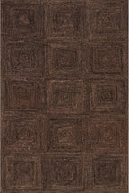 Rugs USA Juniper Tiled Jute Area Rug, 7'6" x 9'6", Dark Brown