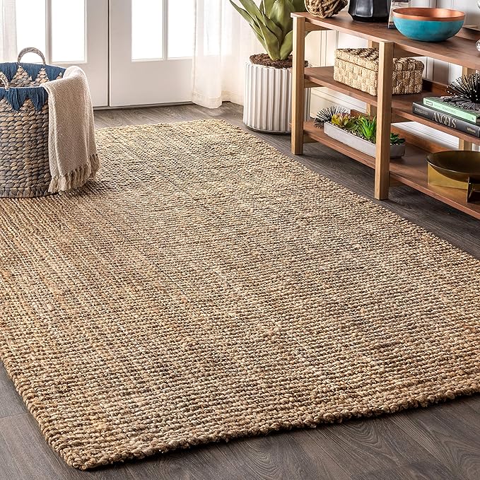 JONATHAN Y Pata Hand Woven Chunky Jute Natural Indoor Area Rug, 6x9, Bohemian, Rustic, Cottage, Easy-Cleaning for Living Room, Bedroom, Kitchen, Non-Shedding (NRF102A-6)