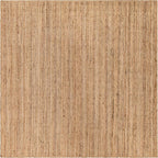 Unique Loom Braided Jute Collection Area Rug - Dhaka (10' Square, Natural)