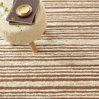 Dash and Albert Calder Stripe Caramel Handwoven Jute Rug, 8 X 10 Feet, Neutral/Brown Stripe Pattern