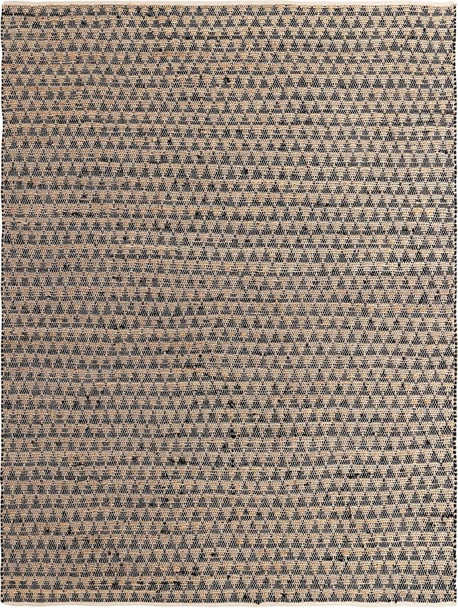 Unique Loom Chindi Jute Collection Area Rug (9' x 12' 2" Rectangle, Black/ Natural)