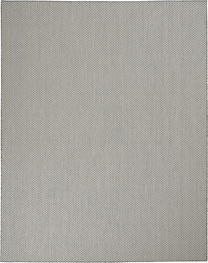 Nourison Home Courtyard Ivory Charcoal 10' x 14' Area Rug - Easy Clean, Non Shedding, Bed Room, Living Room, Dining Room, Kitchen (10' x 14')