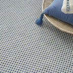 Nourison Home Courtyard Ivory Blue 7' x 10' Area Rug - Easy Clean, Non Shedding, Bed Room, Living Room, Dining Room, Kitchen (7' x 10')