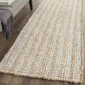 SAFAVIEH Natural Fiber Collection Runner Rug - 2'6" x 14', Grey & Natural Brown, Handmade Jute, Farmhouse Style, Chunky Textured Thick Pile (NF447K)