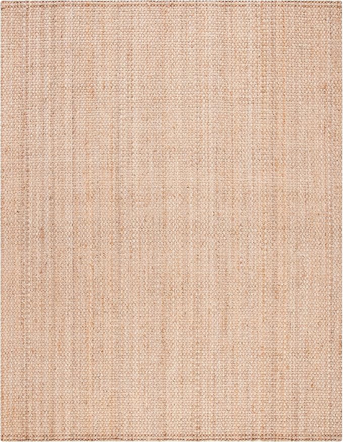 SAFAVIEH Area Rug 8x10 - Natural Fiber Collection - Large - Natural Brown, Handmade Jute, Basketweave Pattern (NF401A)