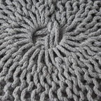 Christopher Knight Home Morven Knitted Round Pouf - Cotton - Gray