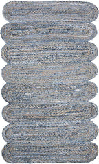 SAFAVIEH Cape Cod Collection Area Rug - 6' x 9', Blue & Natural, Handmade Braided Jute & Cotton, Ideal for High Traffic Areas in Living Room, Bedroom (CAP208L)
