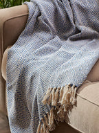 DII Diamond Throw Collection Cotton Woven, 50x60, Stonewash Blue