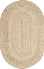 SAFAVIEH Area Rug 6x9 Oval - Cape Cod Collection - Natural Brown, Handmade Braided Flat Weave Jute (CAP252A)