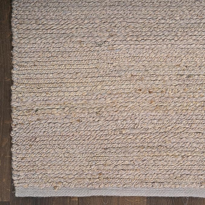 Nourison Home Natural Jute Grey 8' x 10' Area Rug - Easy Clean, Non Shedding, Bed Room, Living Room, Dining Room, Kitchen (8' x 10')