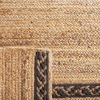 SAFAVIEH Natural Fiber Collection Accent Rug - 3' x 5', Natural & Brown, Handmade Stripe Boho Farmhouse Rustic Braided Jute, Ideal for High Traffic Areas in Entryway, Living Room, Bedroom (NFB262T)