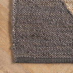 nuLOOM Pandora Diamond Jute Area Rug - 6' x 8', 8' 10' Geometric Jute & Cotton Square Medium Pile Indoor Bohemian Handcrafted Living Room Dining Room Bedroom Kitchen Hallway High Traffic Area Rug