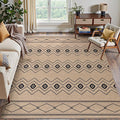 Tangsoo Modern Boho Easy Jute Rug 4x6,Non-Slip Ultra Thin Washable Rug for Patio Farmhouse Non Shedding Indoor Door Mat for Porch Patio Bedroom Living Room