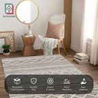 RUGSURE Washable Area Rugs 4' x 6' - 1/6 Thick - Moroccan-Inspired -Stain & Water Resistant Non-Slip - Resistant Rug for Living Room, Bedroom, Nursery, Pet & Child Friendly (Brown)