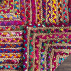 SAFAVIEH Area Rug 5x8 - Cape Cod Collection - Red & Multi, Handmade Jute & Cotton, Woven Braided Design (CAP202A)