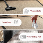 Nuloom Elijah Black/Natural, 2'6" x 8', Basketweave, Seagrass, Soft and Textured, High Traffic, Stain Resistant, Easy Clean, Durable Area Rug for Bedroom, Living Room, Dining, Den, Foyer, Entryway
