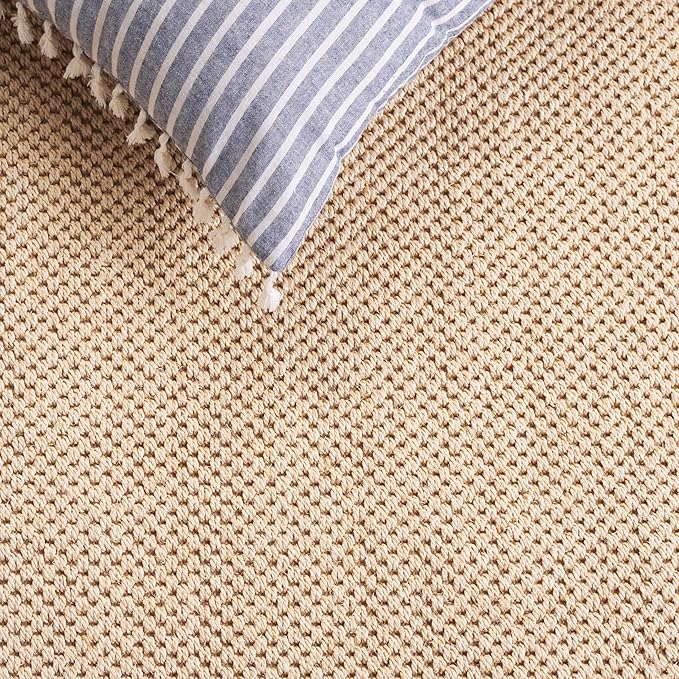 SAFAVIEH Natural Fiber Collection Runner Rug - 2'6" x 20', Maize & Linen Color, Sisal, Woven Design with Border (NF141B)