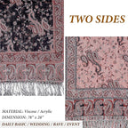 Achillea Reversible Paisley Pashmina Rave Scarf – Exotic Indian Shawls and Wraps for Evening Dresses, Festivals, All Seasons