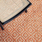 SAFAVIEH Natural Fiber Collection Accent Rug - 3' x 5', Orange & Natural, Handmade Boho Diamond Tassel Jute, Ideal for High Traffic Areas in Entryway, Living Room, Bedroom (NF266B)