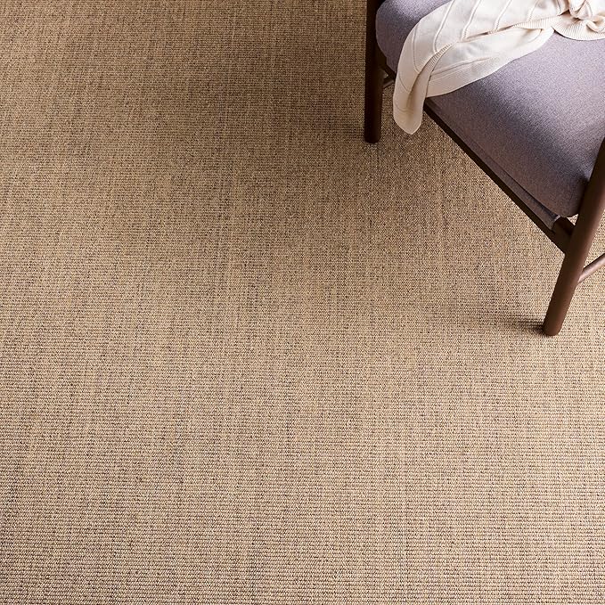 Martha Stewart x SAFAVIEH Area Rug Collection - 5' x 7', Light Brown, Sisal & Jute, Farmhouse Style, Ideal for Living Room, Bedroom, Office, Dining Space (MSR9501T)