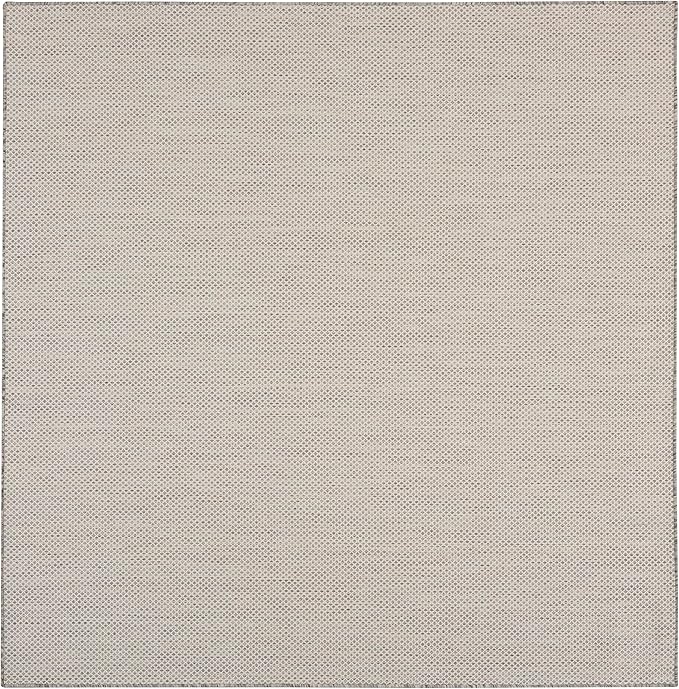 Nourison Home Courtyard Ivory Silver 8' x Square Area Rug - Easy Clean, Non Shedding, Bed Room, Living Room, Dining Room, Kitchen (8' x Square)