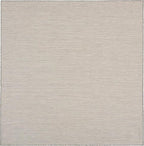 Nourison Home Courtyard Ivory Silver 8' x Square Area Rug - Easy Clean, Non Shedding, Bed Room, Living Room, Dining Room, Kitchen (8' x Square)