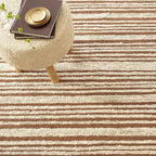 Dash and Albert Calder Stripe Caramel Handwoven Jute Rug, 5 X 8 Feet, Neutral/Brown Stripe Pattern