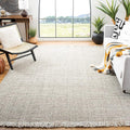 SAFAVIEH Natural Fiber Collection Area Rug - 10' x 14', Silver & Natural, Handmade Woven Fringe Jute, Ideal for High Traffic Areas in Living Room, Bedroom (NF826G)