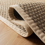 SAFAVIEH Area Rug 11' Round - Natural Fiber Collection - Large - Natural & Ivory, Seagrass, Basketweave Pattern with Border (NF114J)