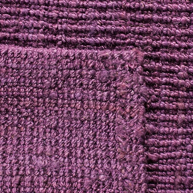 SAFAVIEH Area Rug 4x6 - Natural Fiber Collection - Purple, Handmade Jute, Farmhouse Style, Chunky Textured Thick Pile (NF447B)