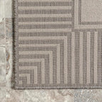 Nuloom Asha Light Grey/Ivory, 4' x 6', Casual, Striped Border, Soft and Cozy, High Traffic, Stain Resistant, Easy Clean, Durable Area Rug for Indoor/Outdoor Patio, Deck, Porch, Garden, Courtyard