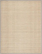 SAFAVIEH Area Rug 11x15 - Natural Fiber Collection - Large - Natural & Grey, Seagrass, Basketweave Pattern with Border (NF114P)