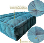 Verpert Floor Pillow 25x25 Inch, Square Meditation Cushion Floor Seating for Adults, Oversized Tufted seat Cushion Reading Nook for Kids, Yoga Meditation Pillow for Sitting on Floor (Turquoise)