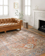 Loloi Loren Collection LQ-15 Terracotta/Sky 2'-6" x 7'-6" Runner Rug