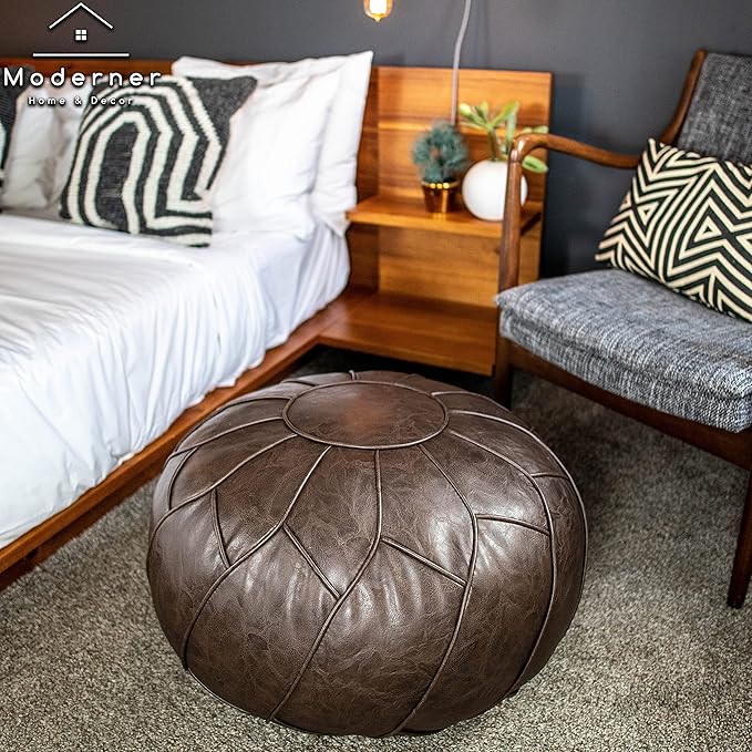Moderner Pouf Ottoman Chocolate Brown Color