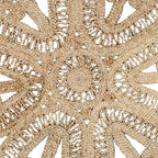 SAFAVIEH Area Rug 5' Round - Natural Fiber Collection - Natural Brown, Handmade Jute, Decorative Boho Floral Design (NF360A)