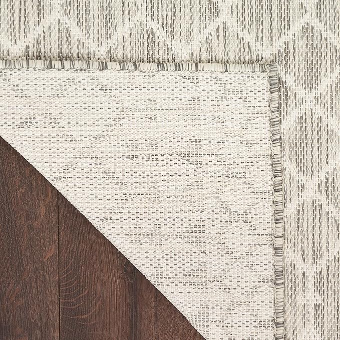 Nourison Home Positano Light Grey 4' x 6' Area Rug - Easy Clean, Non Shedding, Bed Room, Living Room, Dining Room, Kitchen (4' x 6')