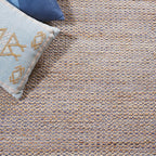 SAFAVIEH Area Rug 8x10 - Natural Fiber Collection - Large - Natural & Navy, Handmade Jute, Boho Farmhouse Style, Ideal for Living Room, Bedroom, Dining Space (NF874N)