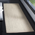 SAFAVIEH Natural Fiber Collection Runner Rug - 2'6" x 10', Marble & Linen Color, Sisal, Woven Design with Border (NF143B)