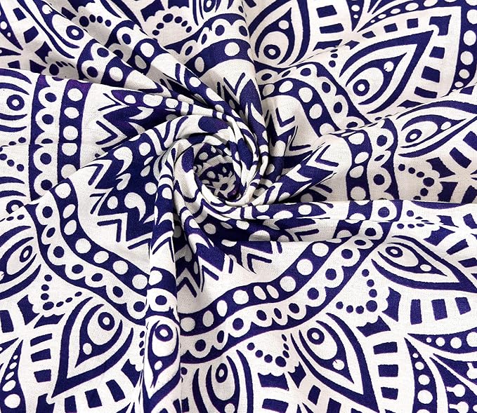 ANJANIYA Ombre Wall Hanging Bohemian Tapestry, Metallic Wall Art Bedspread, Psychedelic Hippie Mandala Dorm Décor for Hanging, Bedding, Beach Coverlet Curtain, Purple Blue, 54"X60"