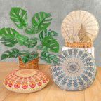 Mandala Life ART Bohemian Floor Cushion Cover –Luxury, Artisan Room Décor Pouf Case for Meditation, Yoga, and Boho Chic Seating Area Floor Pillow – Accent Your Living Room, Bedroom, More