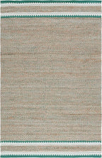 SAFAVIEH Natural Fiber Collection Accent Rug - 4' x 6', Natural & Green, Handmade Farmhouse Boho Coastal Rustic Jute, Ideal for High Traffic Areas in Entryway, Living Room, Bedroom (NF874Y)