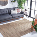 SAFAVIEH Natural Fiber Collection Accent Rug - 4' x 6', Black & Natural, Handmade Boho Farmhouse Rustic Jute & Cotton, Ideal for High Traffic Areas in Entryway, Living Room, Bedroom (NFB654Z)