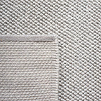 SAFAVIEH Natura Collection Runner Rug - 2'3" x 13', Silver, Handmade Wool Blend, Textured Design, Ideal for Living Room, Bedroom, Dining Space (NAT425G)