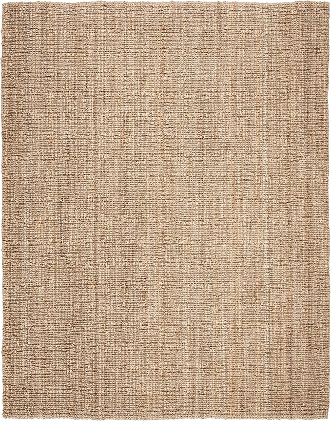 SAFAVIEH Natural Fiber Collection Area Rug - 5' x 7'6", Natural Brown, Handmade Jute, Farmhouse Style, Chunky Textured Thick Pile (NF447A)