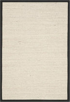 SAFAVIEH Area Rug 3x5 - Natural Fiber Collection - Marble & Black, Sisal, Woven Design with Border (NF143A)