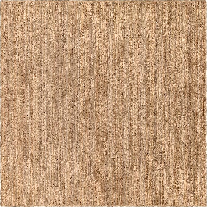 Unique Loom Braided Jute Collection Area Rug - Dhaka (10' Square, Natural)