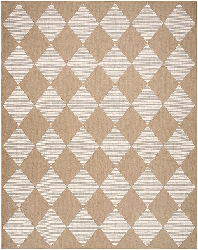 Nourison Home Washable Modern Jute Natural Ivory 7'10" x 9'10" Area Rug - Easy Clean, Non Shedding, Bed Room, Living Room, Dining Room, Kitchen (8' x 10')